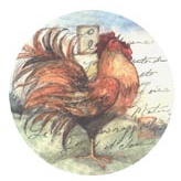 Imprinted CoasterStone Coasters - Rooster Decor