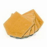 Rawlings Tan Home Plate Pebble Leather Coasters