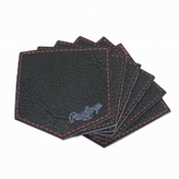Rawlings Home Plate Leather Coasters (Black)