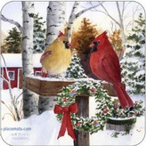 Pimpernel Christmas Cardinals Coasters